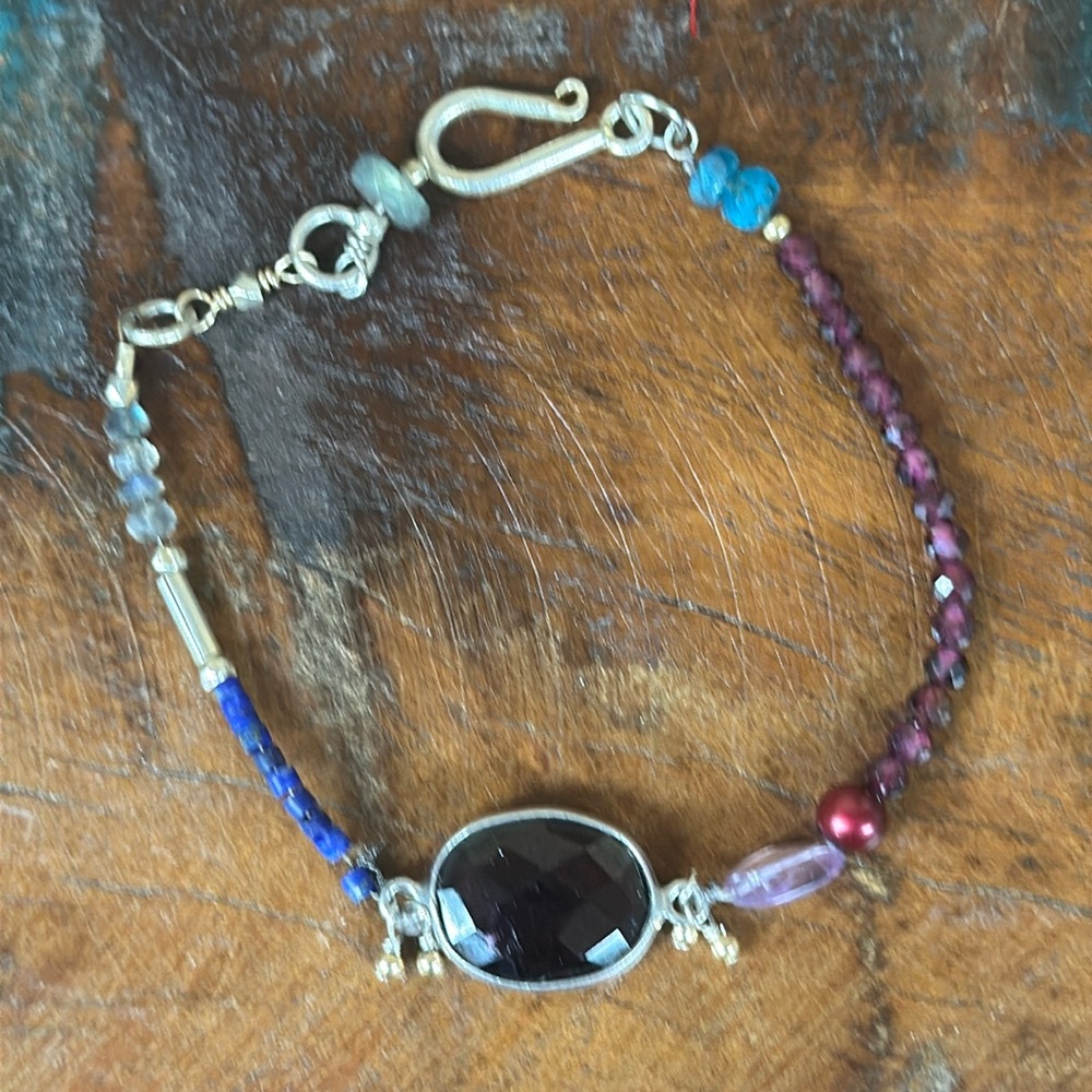 Sundance charm garnet bracelet. New in box from Sundance
